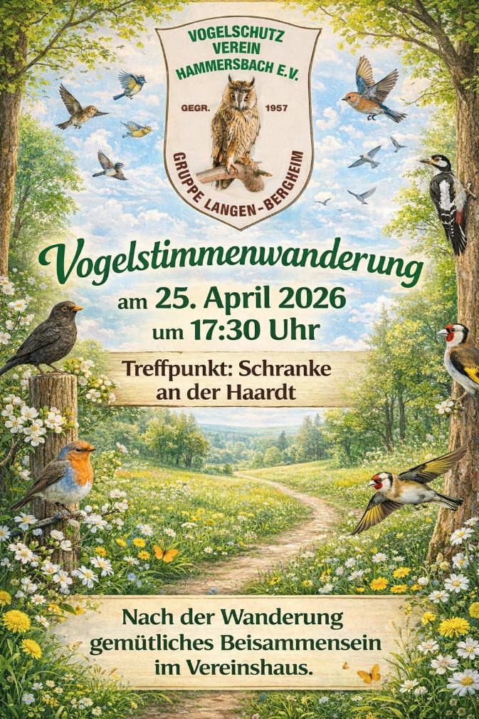 Vogelstimmenwanderung 2026 Plakat Vogelstimmenwanderung 2026 Plakat